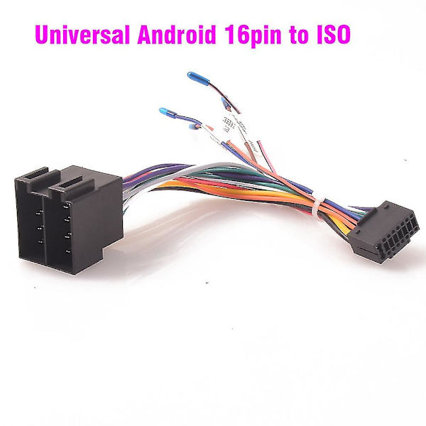 Universell bilradio stereo kabeldragning Iso till Android 16pin adapter för Opel Fiat Honda för Kia Hyundai Peugeot