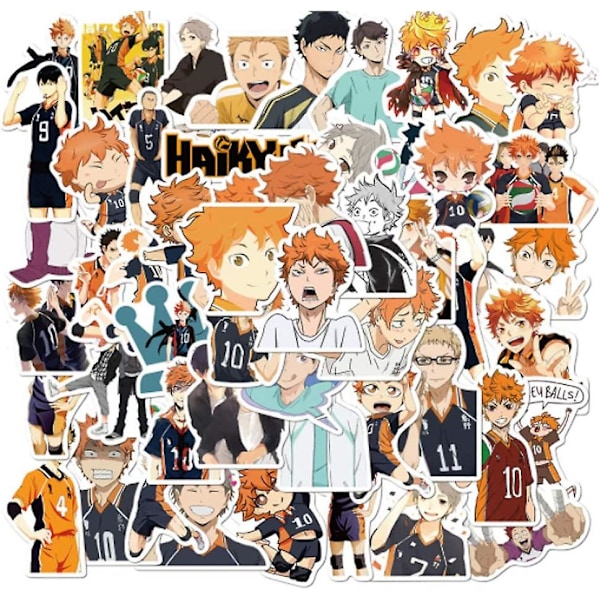 Japanilainen Anime Haikyuu Tarrat Vedenkestävät Vinyl-Tarrat Kannettaville Tietokoneille Lentopallo Nuorten Sarjakuva Tarrat Kannettavalle Tietokoneelle Vedenpullolle Hydro Flask Kitaralle Pyörälle Ca