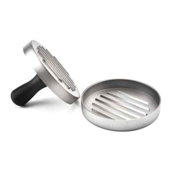 Hamburgerpress i rostfritt stål, biffpress med handtag, non-stick hamburgerpress