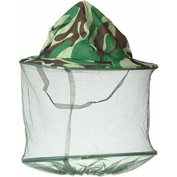 Imkerei Hut Schutzausrüstung mit Mesh Angeln Outdoor Camo 2PCS, Insektenmaske