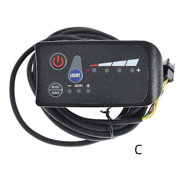 1 st Abs Svart Jst-sm 810 24v/36v/48v Elektrisk Cykel E-cykel 24v/36v/48v 810 Led Display Controller Plastpanel Cirka 85g（36V A）