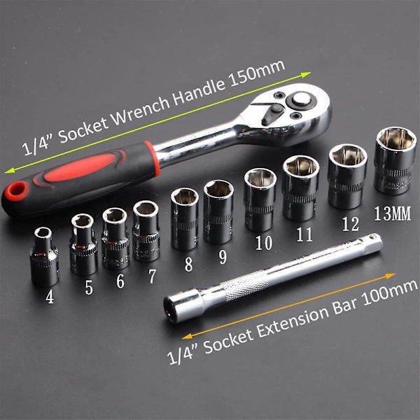 1/4" set, set och set set 12-delar