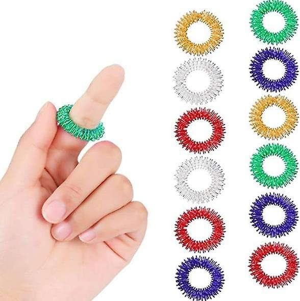 30 stycken akupressurringar sensoriska ringar för fingrar stressavlastning sensorisk massageapparat för tonåringar vuxna