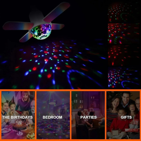 24w Mini Bt Projektionsmusik Rgb Sju-färgs Fyrbladlampa-26-1（Typ 1）