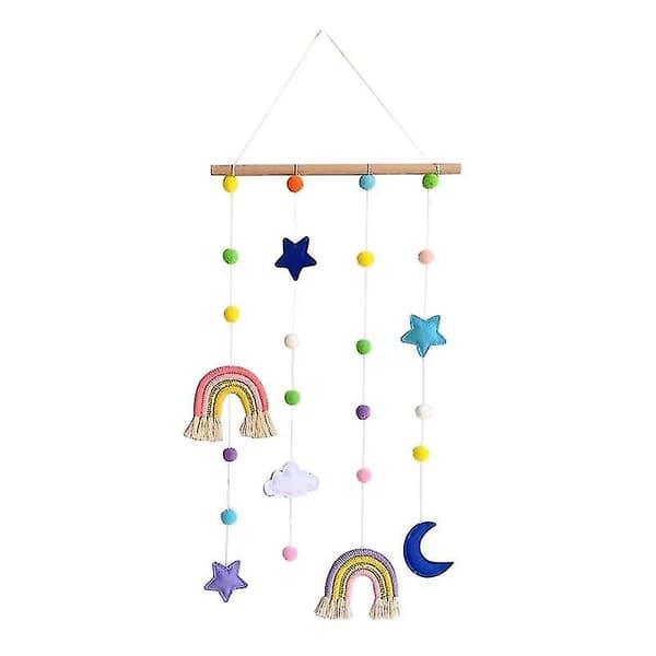 Rainbow Photo Display Hållare med Pompom Hårbåge Clips-1（C）