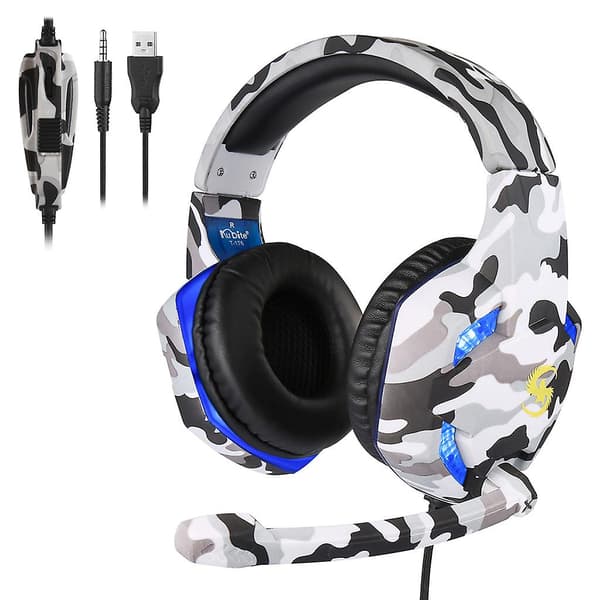 Coolbit T176 Headset Stora Hörlurar Gaming Headset Med Headset Vit