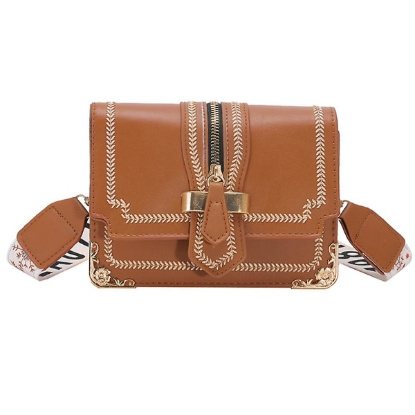 Crossbody-väska Axelväska för kvinnor Små plånböcker Handväskor Modebrun