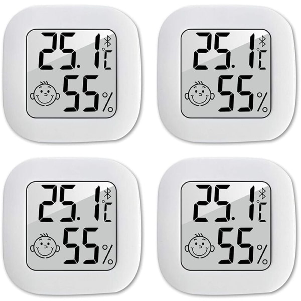 4 delar termometer hygrometer inomhus, hög precision luftfuktighetsmätare termometer inomhus, -10℃70℃ för baby , vardagsrum, kontor, växthus