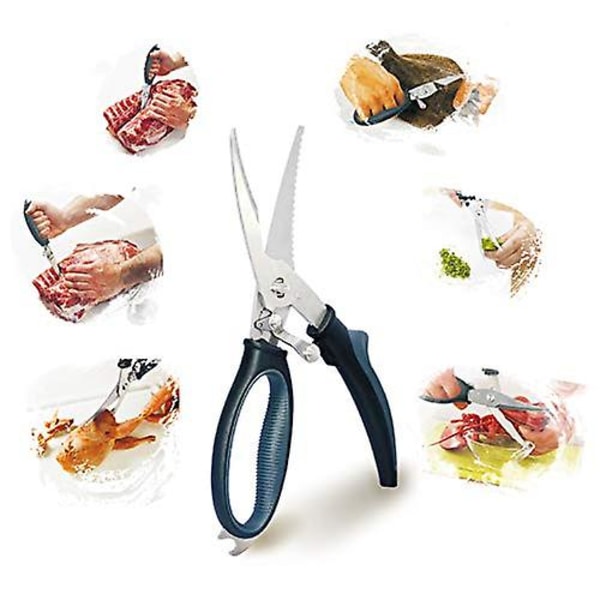 Fjäderfäsax - Kraftig kökssax för att skära kyckling, fjäderfä, vilt, ben, kött - hacka mat - fjäderbelastad