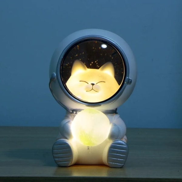 Galaxy Guardian LED Nattljus, Astronaut Space Cat Moon Dekorationsljus, Barnleksak Födelsedagspresent Nattlampa