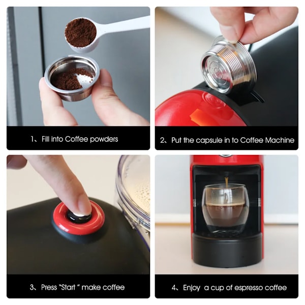 Återanvändbara kaffekapslar i rostfritt stål, återanvändbara kaffekapselkopparfilter, kompatibla med LAVAZZA A MODO MIO JOLIE LAVAZZA A MODO MIO ESPRIA