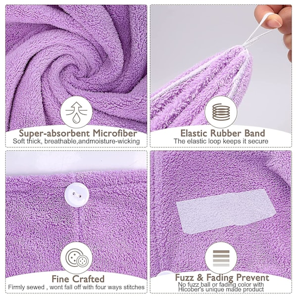 3-pack mikrofiberhandduk insvept superabsorberande bandana snabb torkande hårlock