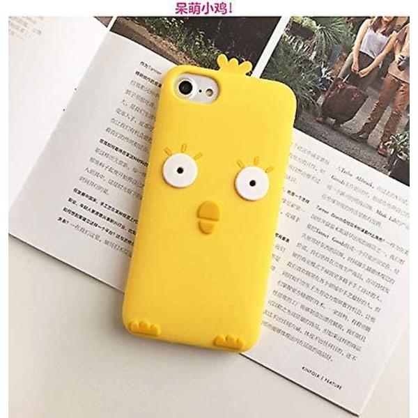 Telefonfodral Kompatibelt med Iphone 7 Plus/iphone 8 Plus, Super Söt Cartoon Liten Gul Kyckling Brun Björns Form Mjuk Silikon Skyddsfodral, Rolig Anim