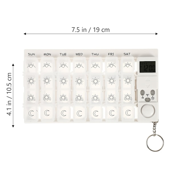 Mini väckarklocka elektronisk pillerbehållare pillerpåminnelser elektroniska pillerdispensrar pillerorganisatör 7 dagar