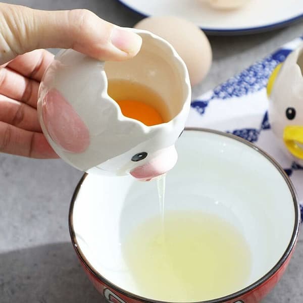 Äggseparator Äggula Vit Kyckling Äggvita Separator Ny Äggseparator Diskmaskin Söt Äggseparator för Kök Bageri Camping (Rosa)