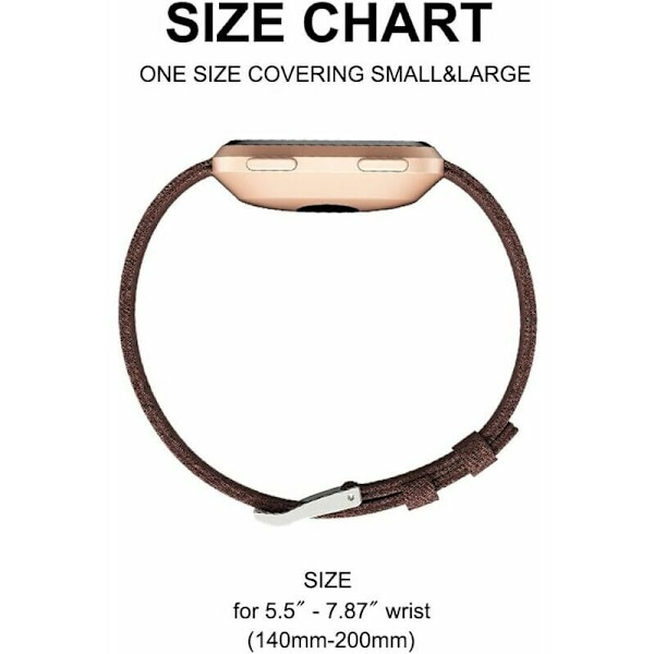 1 st Fitbit Versa 2 armband, vävt band, justerbart ersättningsarmband, sporttillbehör för Fitbit Versa 2 smartwatch (kaffe)