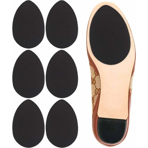 Selvklæbende sålbeskytter til skridsikre såler, til skridsikre overdele på høje hæle, 3 stk (sort - farvet selvklæbende taske, 9,8 × 6,3 cm)