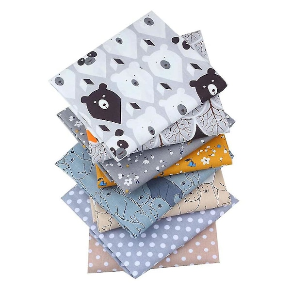8-pack Bomullstyg för Hantverk, Patchwork-Kvadrater, Quiltning, Syprojekt, DIY