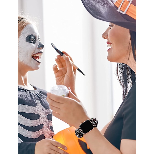 3 Pakkausta Yhteensopiva Apple Watch -rannekkeen kanssa Halloween Scrunchies 38 mm Kangas Pehmeä Kuvioitu Kangas Ranneke Naiset Iwatch Elastinen Scrunchy Rannekkeet 40 mm