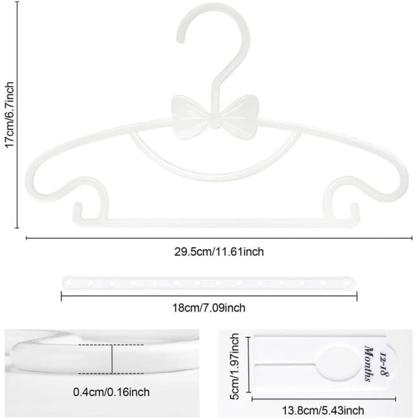40 kpl Lasten vaateripustimet , 3 tilaa säästävää vaateripustinketjua