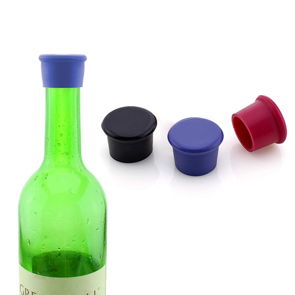 3 delar silikon vinproppar Återanvändbara cover Silikon vinflaskpropp Cap glasflaska