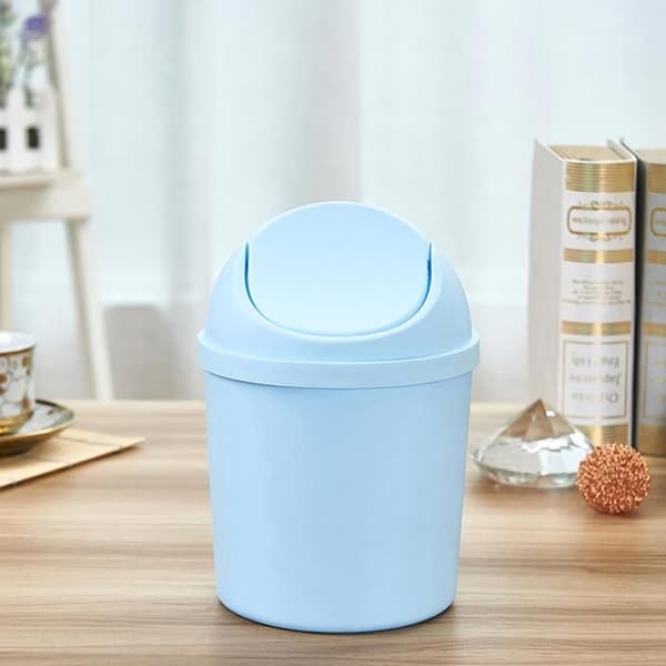 1 st plastpapperskorg för kontor, svänglock, mini kompakt design för små utrymmen.