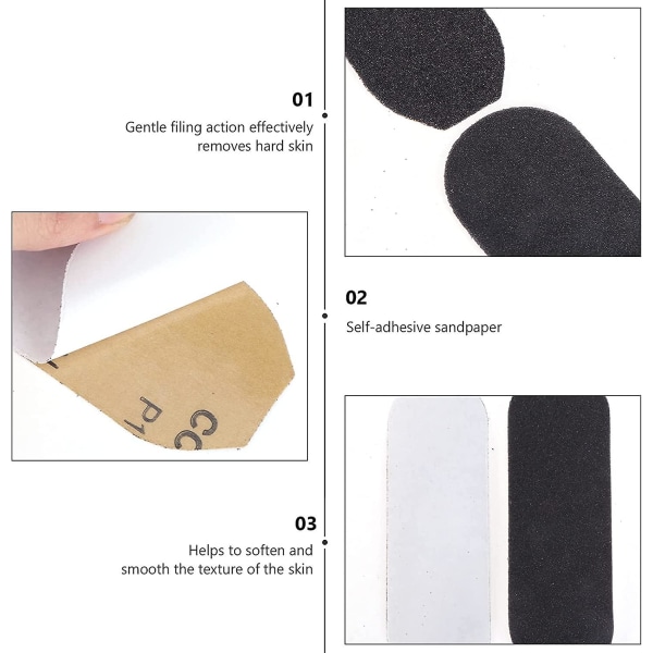 60 delar sandpappersersättning pedikyr fil refill pack för dubbelsidig fotfil
