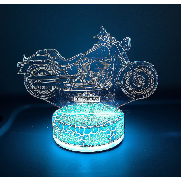 Shxx Harley Davidson Motorsykkel Lampe Nattlys Gaver 3d 7 Farge Led 3d9l-51