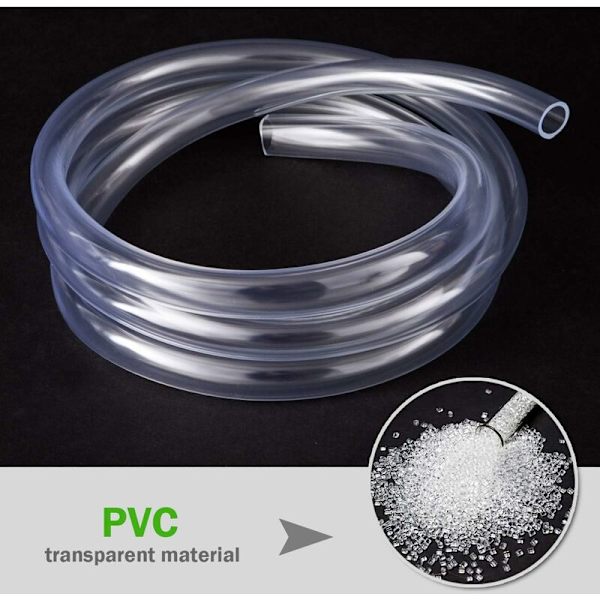 Transparent trykslange 3 meter, 10 × 12mm fleksibel rør PVC-slange