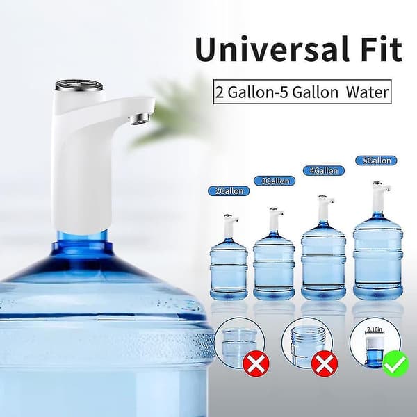 Bärbar USB-laddande elektrisk flaskpump - Multifunktionell vattendispenserpump (vit)