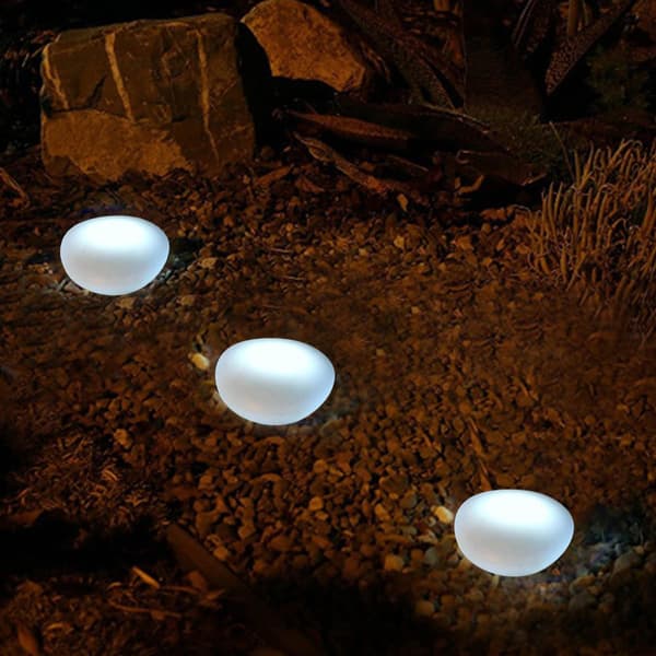 Utomhus Solcellsdriven Markbelysning Gatstenslampa Hushåll Trädgårdslampa Vit