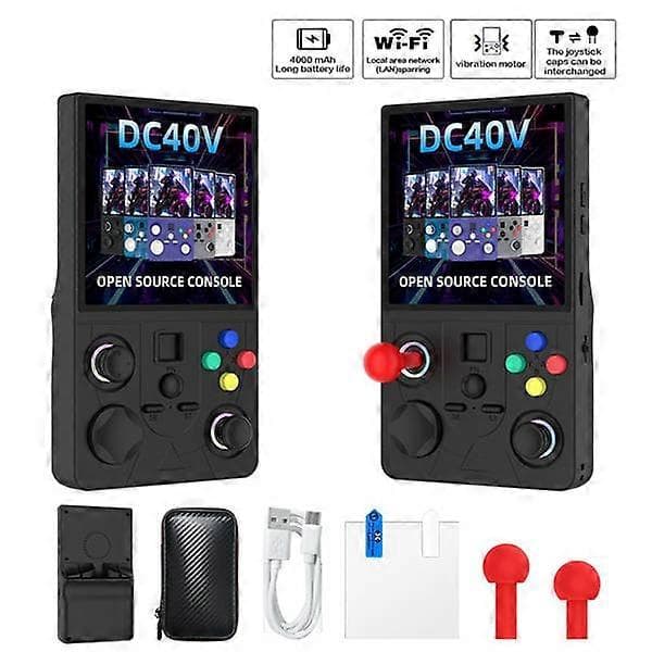 DC40V Retro Handhållen Spelkonsol 4,0-tums IPS-skärm Linux WiFi GamePad RGB-ljuseffekt Stöder 30