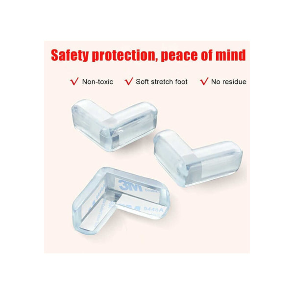 4 stykker blød PVC børnesikring hjørnebeskyttelse, bordkantbeskyttelse, sikkerhedspude