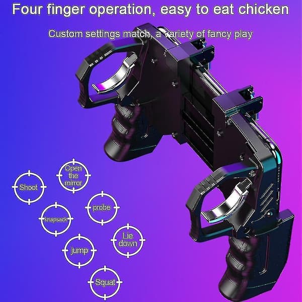 Mobilspelkontroll Trigger Fire Buttons Känslig Joystick, Gamepad för 4,7-6,5 tum Iphone & Android-telefon