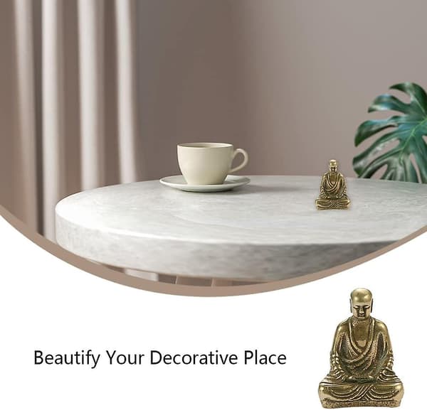 Buddha Mini Solid Bronze Buddha Statue Ksitigarbha Bodhisattva Peaceful Buddhist Buddha Statue