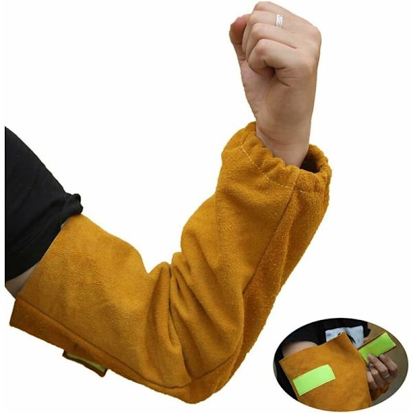 Läder värmebeständig svett arm vante elastisk manschett säkerhet arbete Triumph gnistfångare resistent armguard