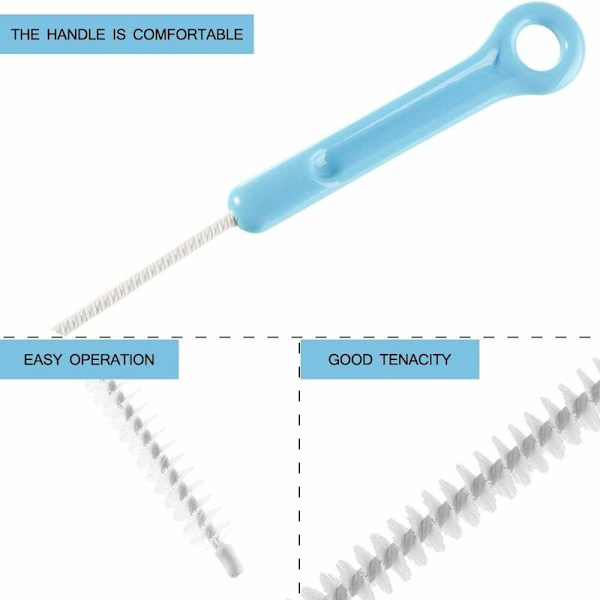 Flexibel avloppsrengöringsborste 28" igensatt avloppsrengöring Diskbänk igensatt avloppsrengöring Hårborste Gadget Tool 2-pack (blå, 28")
