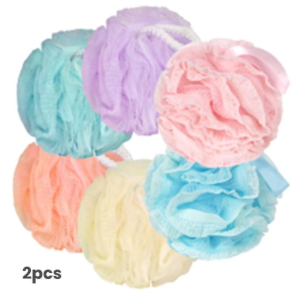 Mjuk nätbadboll multifunktionell kroppsskrubb unisex kropprengöringsboll-4（2PCS）