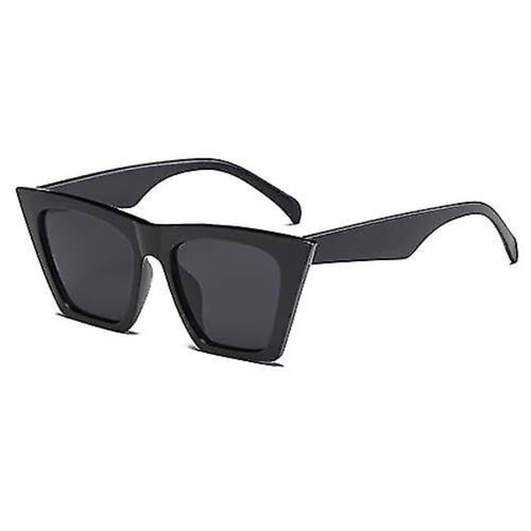 Wekity Vintage Square Cat Eye Solglasögon Dam Trendiga Cateye Solglasögon B2473 (svart)