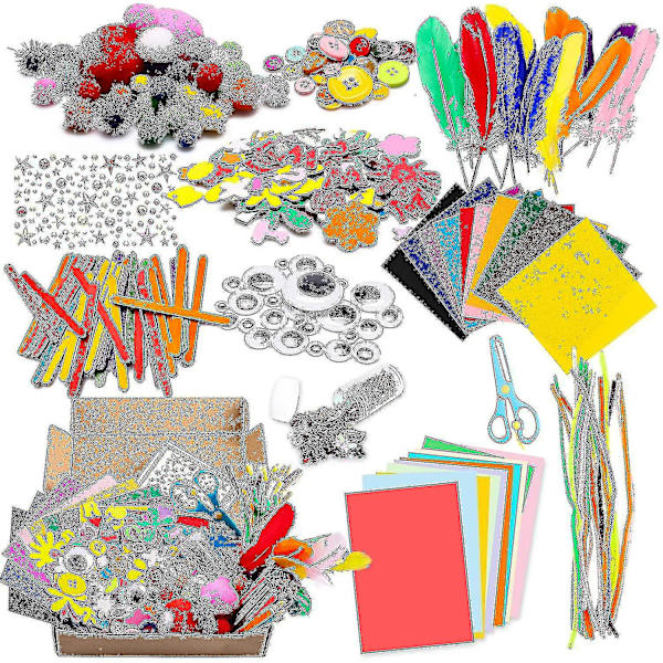 Barnens DIY Handgjorda Collage Konst 14-delad Set