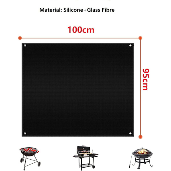 Eldstadsskyddsmatta, brandsäker gräsmatta, grillmatta grillmatta, skyddande matta, 100*93cm