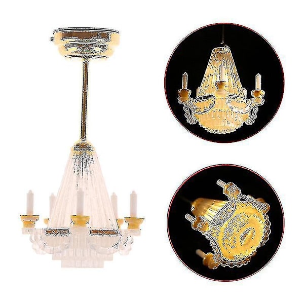 1/6 1/12 skala dockhustillbehör miniatyr LED vägglampa, dockhus bordslampa, batteridriven med på/av-brytare