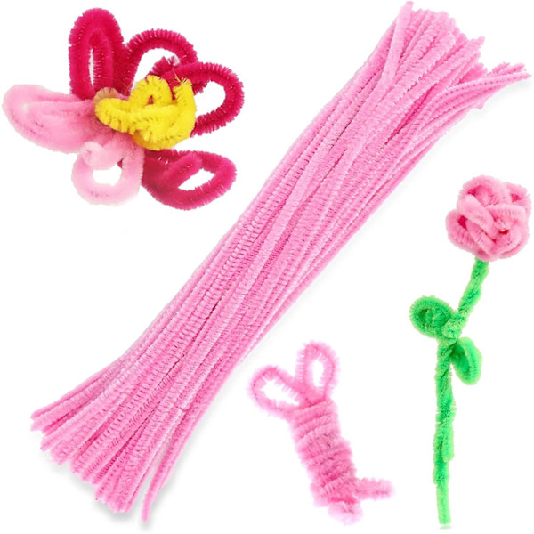100 stycken piprensare Chenille-stång, enfärgade piprensare set för piprensare DIY konst hantverk dekorationer, Chenille-stänger piprensare (pin