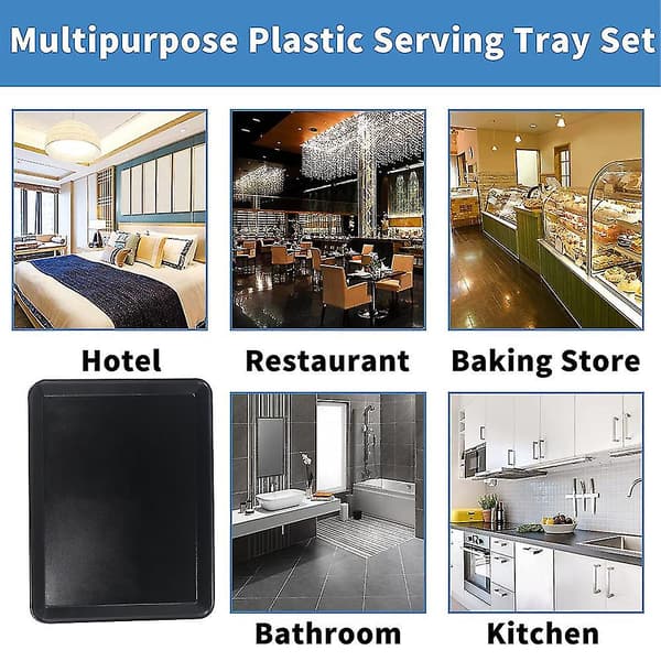 Middagstallrik Plastbricka Rektangulär Kommersiell Restaurang Serveringsplatta-26（stil5）