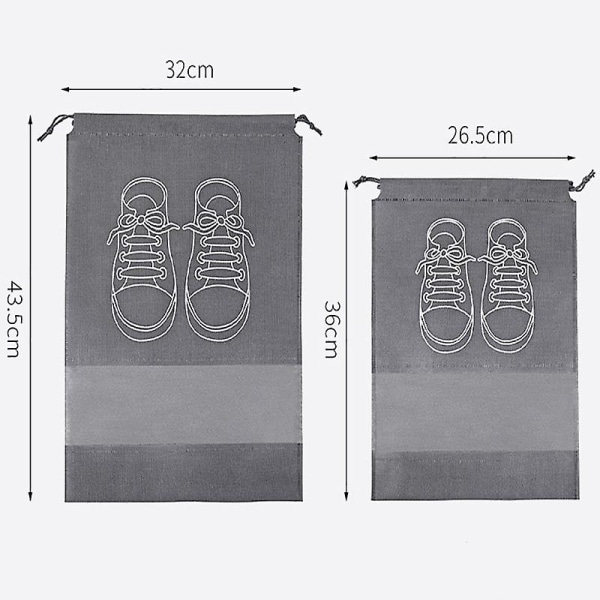 2-pack resesko-påse, icke-vävd dragsko skoförvaringspåse, lämplig för skor, stövlar 36*26,5 cm