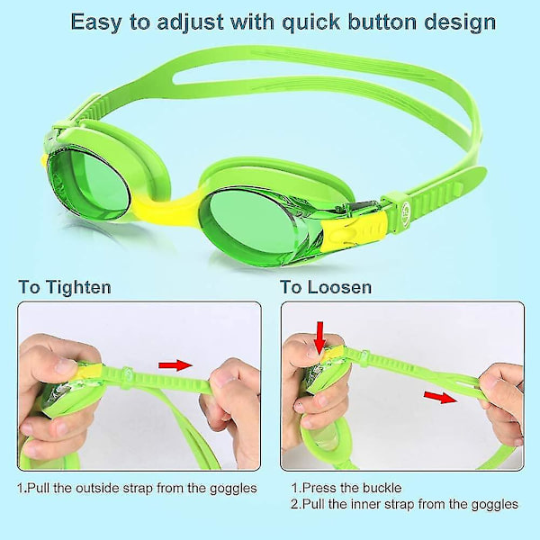 Barnsimglasögon, 2-pack simglasögon för barn för pojkar och flickor med anti-imma, vattentäta klara linser för 3,4,5,6,7,8,9,10,11,12,13,14 år gamla barn