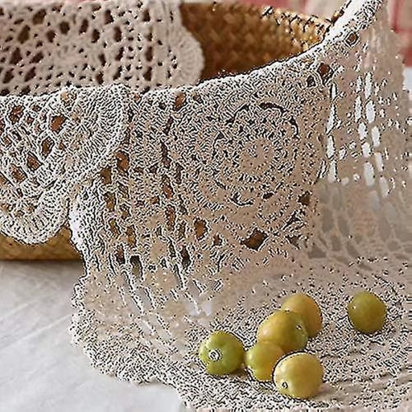 Phantomon Lace Doilies Hantverk Häcklade Placemats Bomull Doilies Tyg Spets, Oval Form, 10 X 14 Tum (beige)