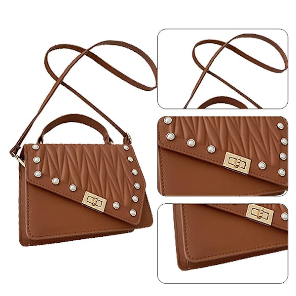 Crossbody-väska - axelväska, liten fyrkantig handväska med modekedja, handväska för kvällskopplingar