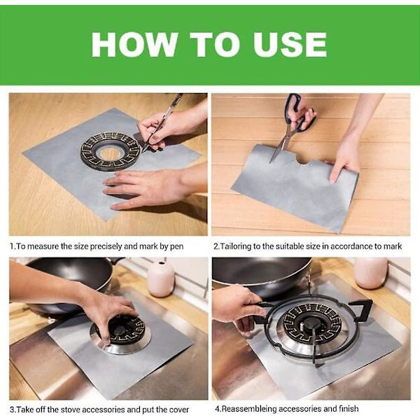 10 st Gas Spis Skydd, Non-stick Spis Skydd Återanvändbar Brännare Skydd Värmebeständig Spisplatta Lätt Rengöring Gas Spis Gas Spis Skydd