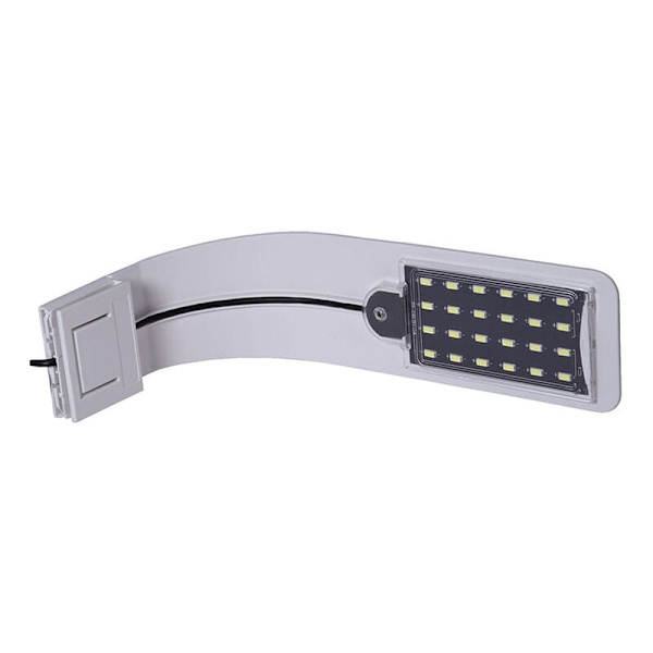 Ultra-tynd LED-lampe til små akvarier, Mini Aquarium Clamp Lampe med 24 LED'er Hvidt og Blåt Lys til 30-40 cm Akvarium, 10W (Hvid)
